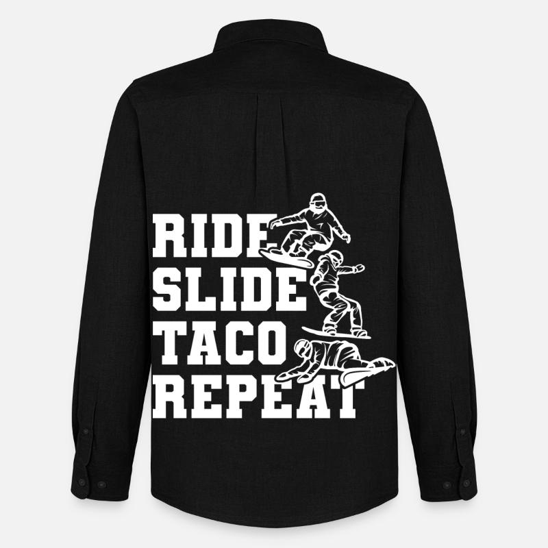 Snowboard Taco - Männer Oxford Hemd von Stanley/Stella - Schwarz