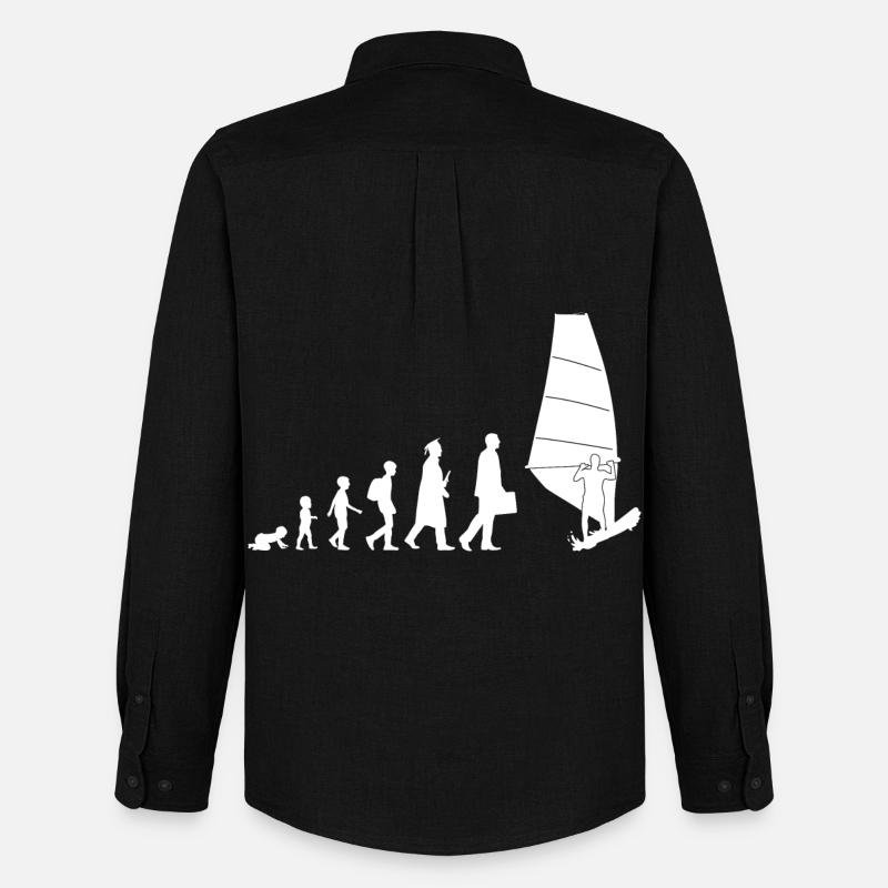 Windsurfing Evolution - Männer Oxford Hemd von Stanley/Stella - Schwarz