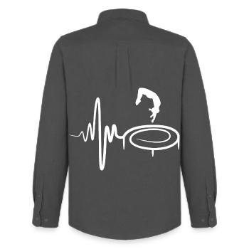 Trampoline Child - Men's Oxford Shirt by Stanley/Stella - anthracite - Back - AI Model Male 185 dark (185cm)