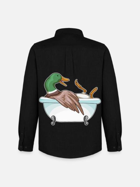 Duck Bathing Bathtub - Men's Oxford Shirt by Stanley/Stella - black
