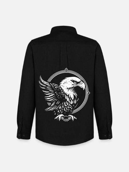 Eagle in a circle - Men's Oxford Shirt by Stanley/Stella - black