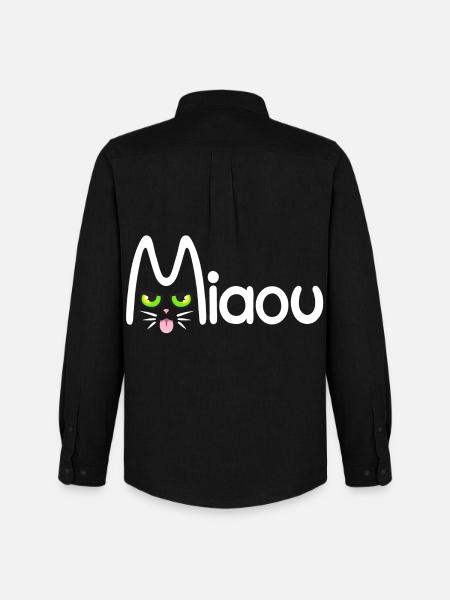 Miaou typographique - Chemise Oxford homme Stanley/Stella - noir