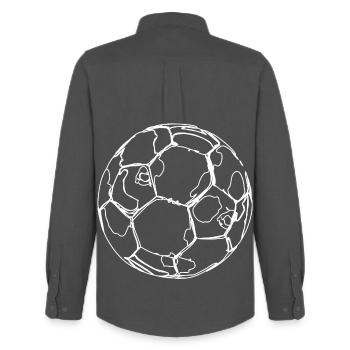 Soccer Drawing - Men's Oxford Shirt by Stanley/Stella - anthracite - Back - AI Model Male 185 dark (185cm)