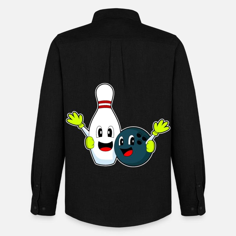 Bowling Bowlingkugel Pin - Männer Oxford Hemd von Stanley/Stella - Schwarz