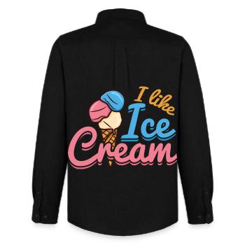 Eiscreme Liebe - Männer Oxford Hemd von Stanley/Stella - Schwarz - Hinten - AI Model Male 185 dark (185cm)