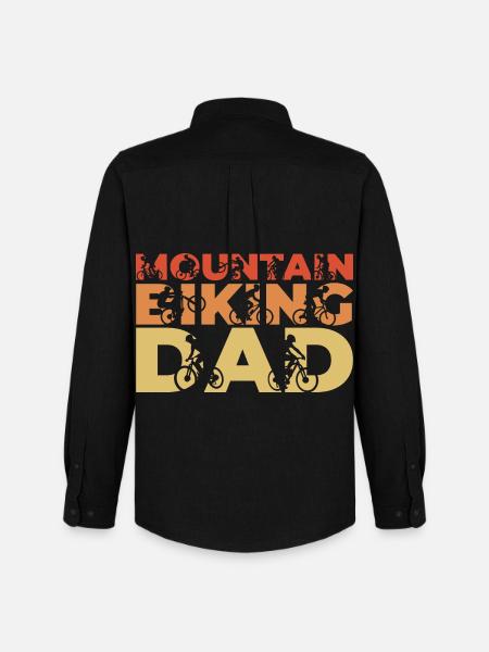Funny mountain biker father - Men's Oxford Shirt by Stanley/Stella - black