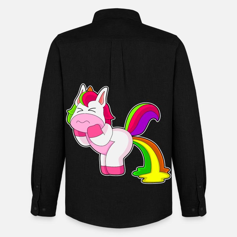 Einhorn Regenbogen - Männer Oxford Hemd von Stanley/Stella - Schwarz