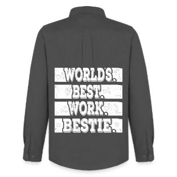 Worlds best Work Bestie emotionale Unterstützung - Männer Oxford Hemd von Stanley/Stella - Anthrazit - Hinten - AI Model Male 185 dark (185cm)