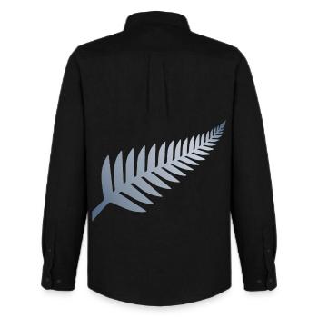 New Zealand Silver Fern - Men's Oxford Shirt by Stanley/Stella - black - Back - AI Model Male 185 dark (185cm)
