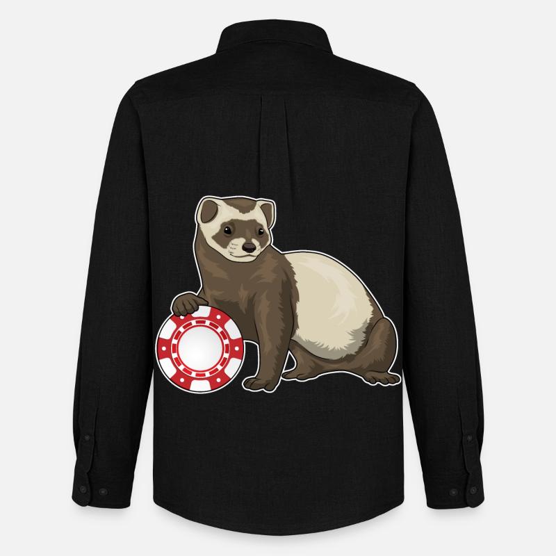 Frettchen Poker Pokerchips - Männer Oxford Hemd von Stanley/Stella - Schwarz