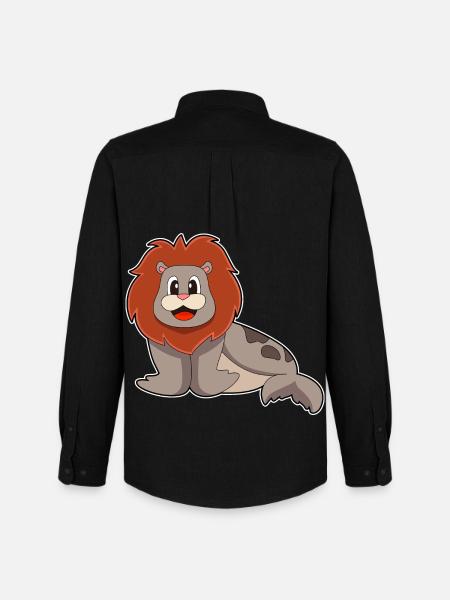Lion de phoque - Chemise Oxford homme Stanley/Stella - noir