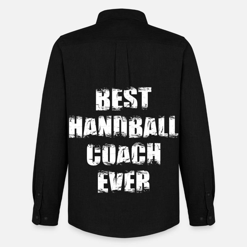 Handball Trainer - Männer Oxford Hemd von Stanley/Stella - Schwarz