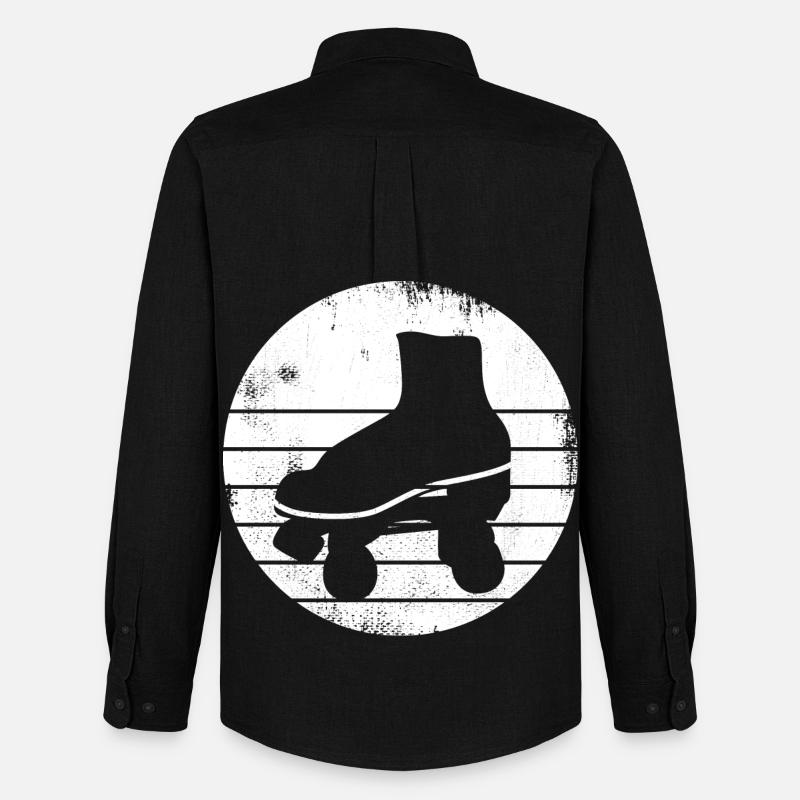 Roller Skates Zeichnung - Männer Oxford Hemd von Stanley/Stella - Schwarz