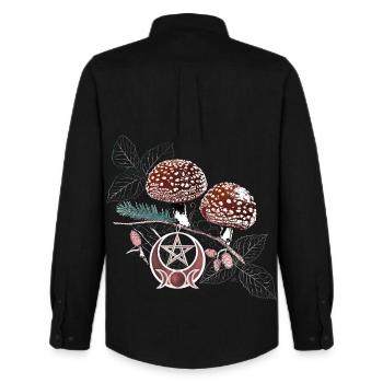 Toadstool Wicca Symbol Natural Magic Autumn - Men's Oxford Shirt by Stanley/Stella - black - Back - AI Model Male 185 dark (185cm)