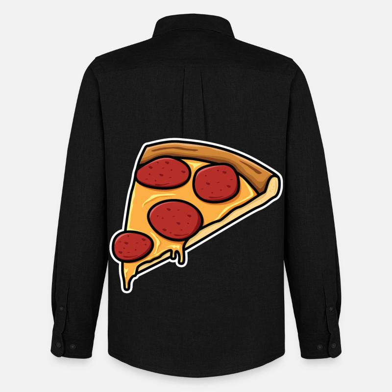 Pizzastück - Männer Oxford Hemd von Stanley/Stella - Schwarz