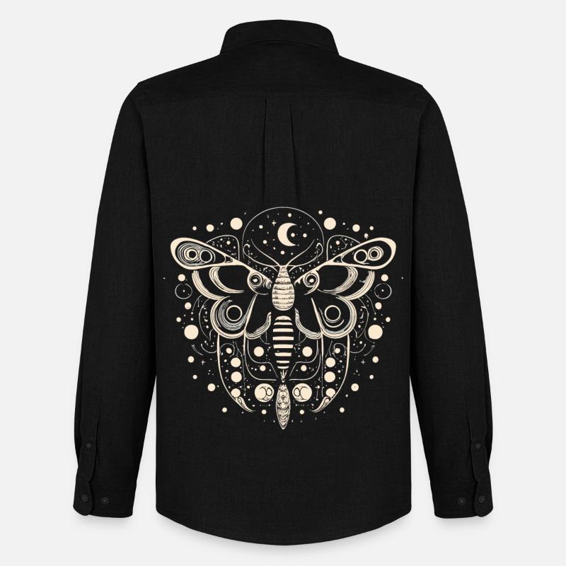 Celestial Moth - Männer Oxford Hemd von Stanley/Stella - Schwarz