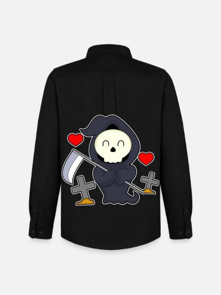 Grim Reaper Halloween Grave - Men's Oxford Shirt by Stanley/Stella - black