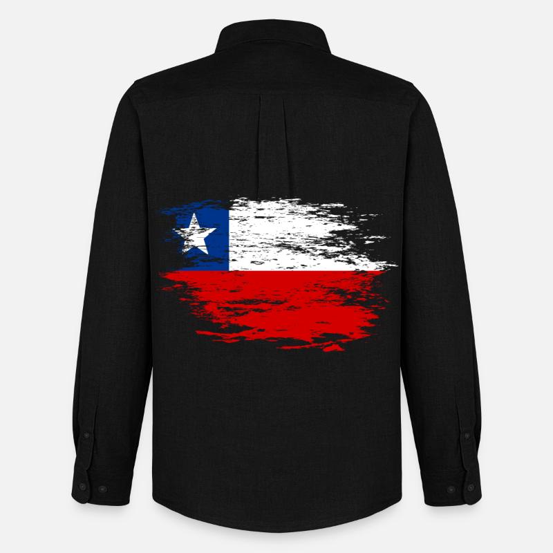 Drapeau chilien utilisé - Chemise Oxford homme Stanley/Stella - noir