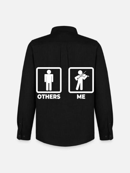 Violinist Stick Figure - Men's Oxford Shirt by Stanley/Stella - black