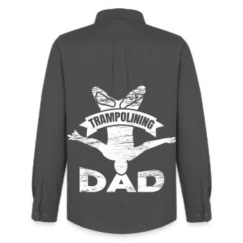 Trampoline jumper father - Men's Oxford Shirt by Stanley/Stella - anthracite - Back - AI Model Male 185 dark (185cm)