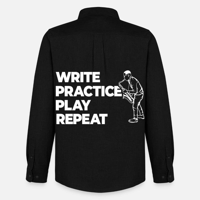 Writing, practicing, playing, repeating - Men's Oxford Shirt by Stanley/Stella - black