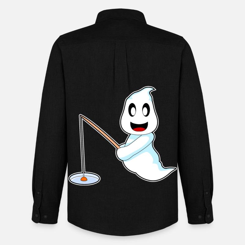 Geist Halloween Angler - Männer Oxford Hemd von Stanley/Stella - Schwarz