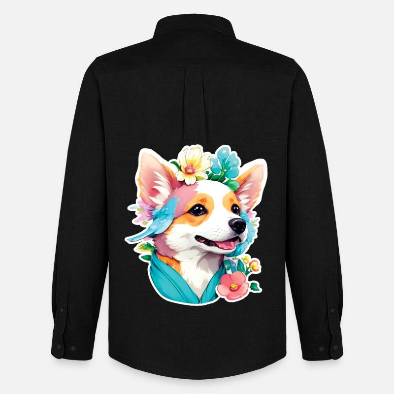 Corgi - Männer Oxford Hemd von Stanley/Stella - Schwarz