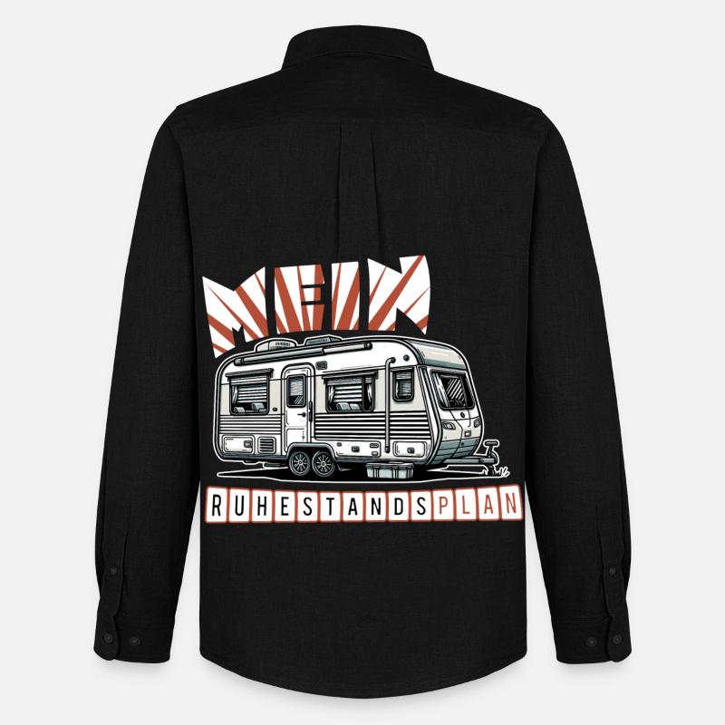 Ruhestand in Stil - Mit Wohnmobil - Männer Oxford Hemd von Stanley/Stella - Schwarz