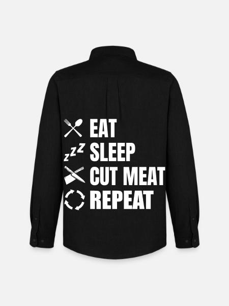 Eat, sleep, butchers, repeat - Men's Oxford Shirt by Stanley/Stella - black