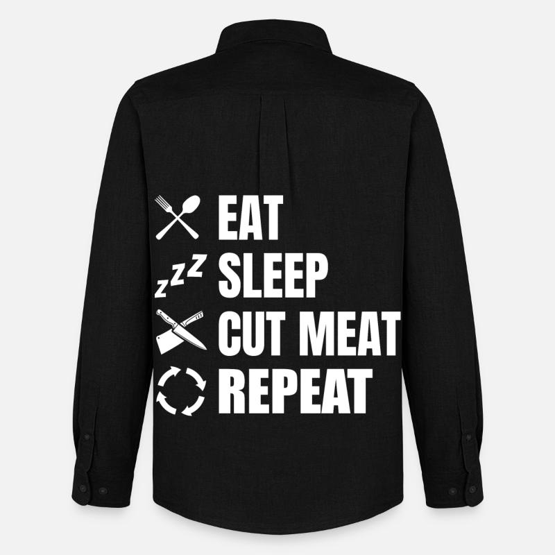 Manger, dormir, boucher, répéter - Chemise Oxford homme Stanley/Stella - noir
