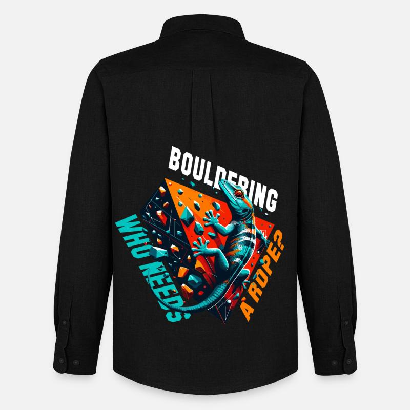 Bouldern Gecko Seil? Geschenk - Männer Oxford Hemd von Stanley/Stella - Schwarz