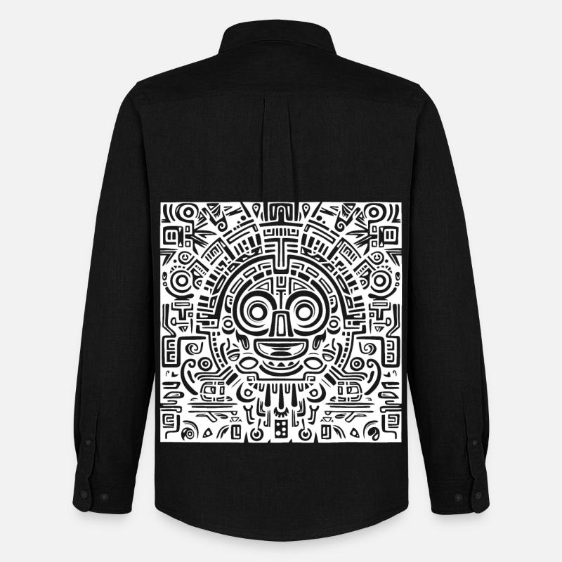 Inka, Azteken, Maya Muster, Artwork - Männer Oxford Hemd von Stanley/Stella - Schwarz