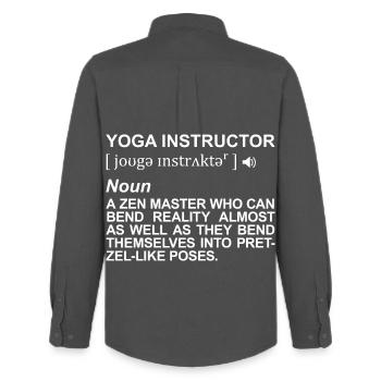 Yoga Teacher Definition - Men's Oxford Shirt by Stanley/Stella - anthracite - Back - AI Model Male 185 dark (185cm)
