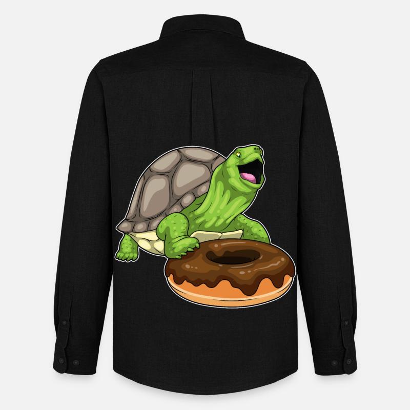 Turtle Donut - Men's Oxford Shirt by Stanley/Stella - black