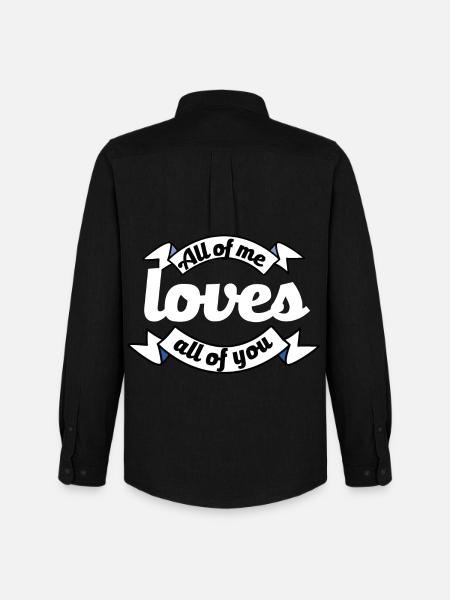 Vous m’aimez tous Proposition Déclaration d’amour - Chemise Oxford homme Stanley/Stella - noir
