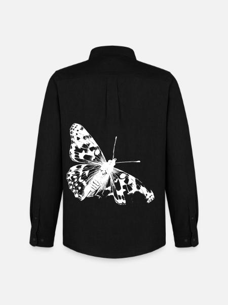 La beauté rare du papillon chardon - Chemise Oxford homme Stanley/Stella - noir