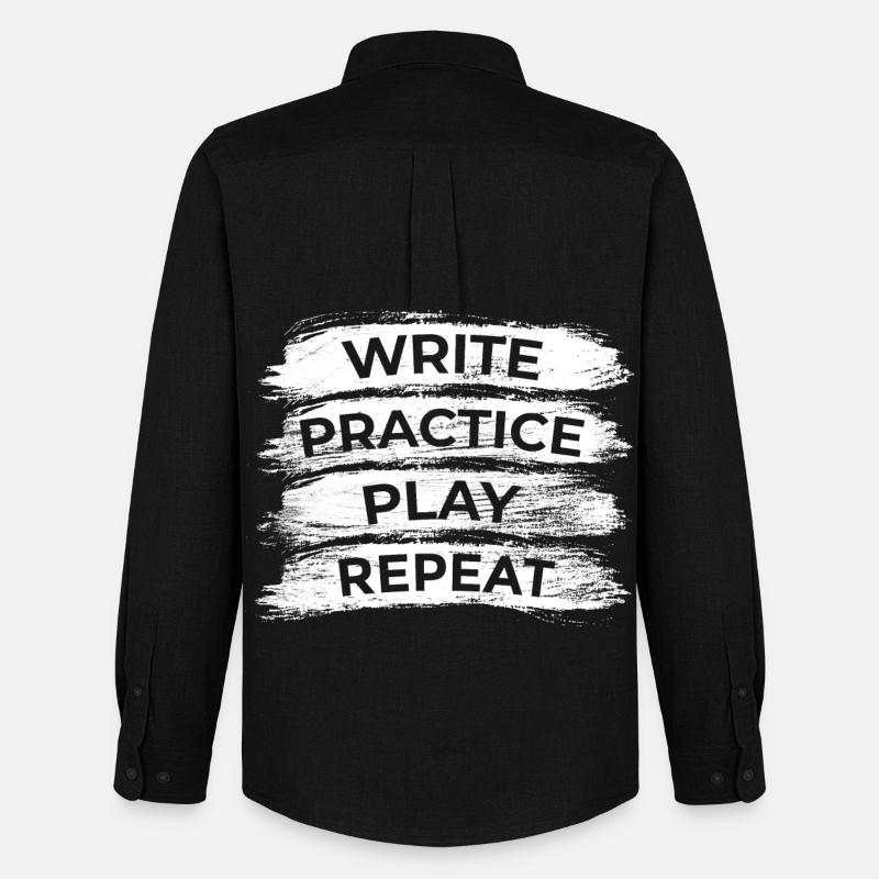 Writing, practicing, playing, repeating - Men's Oxford Shirt by Stanley/Stella - black