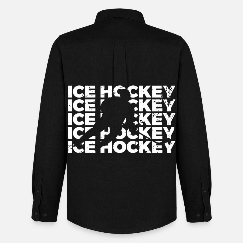 Eishockey - Männer Oxford Hemd von Stanley/Stella - Schwarz