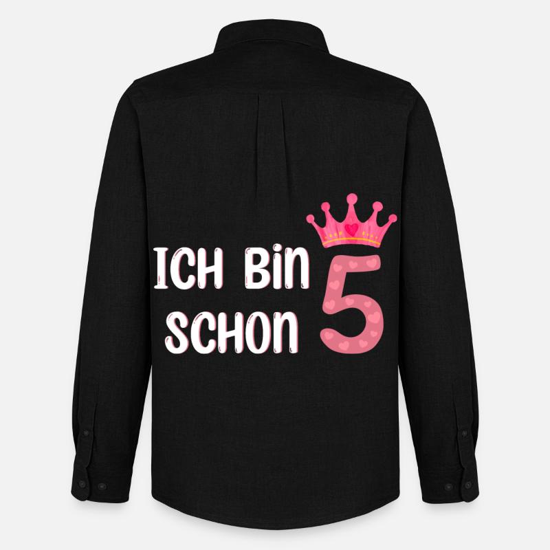 ich bin schon 5 - Männer Oxford Hemd von Stanley/Stella - Schwarz
