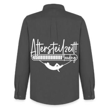 Altersteilzeit loading Ladebalken Hängematte ATZ - Männer Oxford Hemd von Stanley/Stella - Anthrazit - Hinten - AI Model Male 185 dark (185cm)