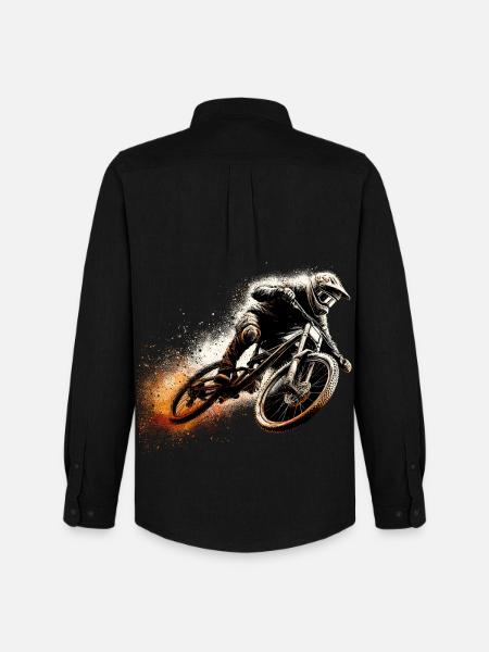 MTB Mountainbiking Mountainbiken Geschenk - Männer Oxford Hemd von Stanley/Stella - Schwarz