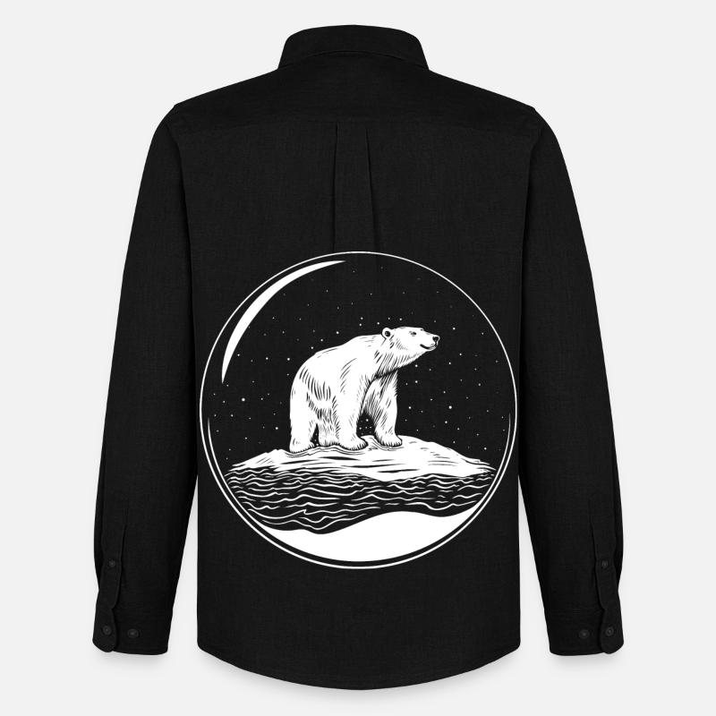 Eisbär auf Eisscholle Save the polarbear - Männer Oxford Hemd von Stanley/Stella - Schwarz