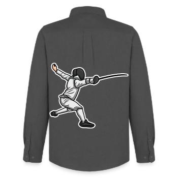 Kleiner Fechter - Männer Oxford Hemd von Stanley/Stella - Anthrazit - Hinten - AI Model Male 185 dark (185cm)
