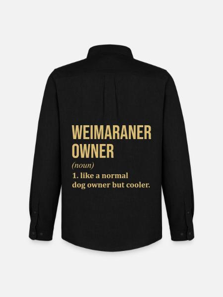 Weimaraner - Männer Oxford Hemd von Stanley/Stella - Schwarz