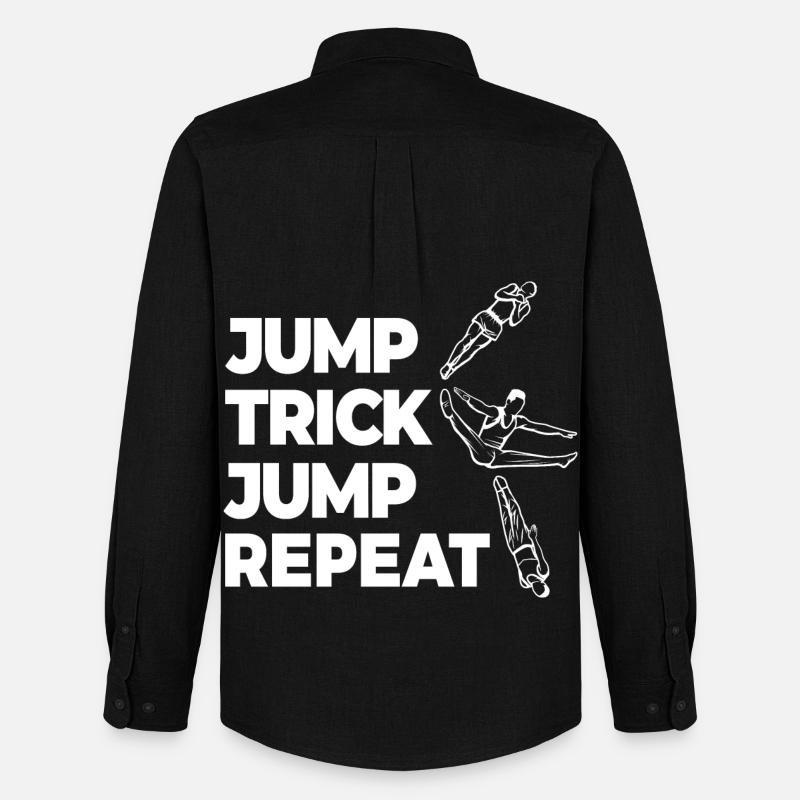 Jump Trick Jump Repeat - Männer Oxford Hemd von Stanley/Stella - Schwarz