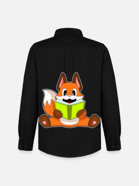 Fox Nerd Book - Men's Oxford Shirt by Stanley/Stella - black
