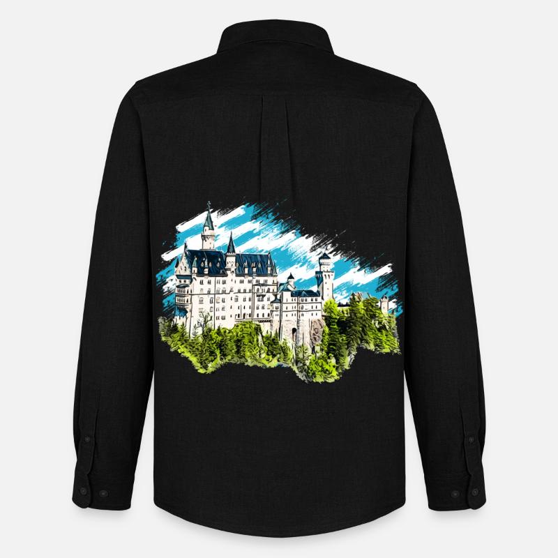 Schloss Neuschwanstein - Männer Oxford Hemd von Stanley/Stella - Schwarz