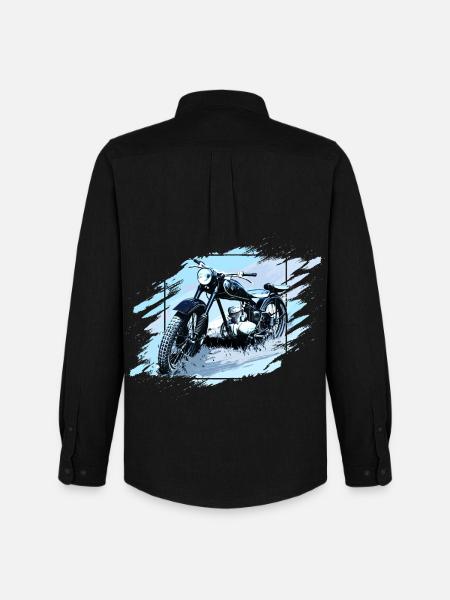 125 Zschopau GDR Motorcycle - Men's Oxford Shirt by Stanley/Stella - black