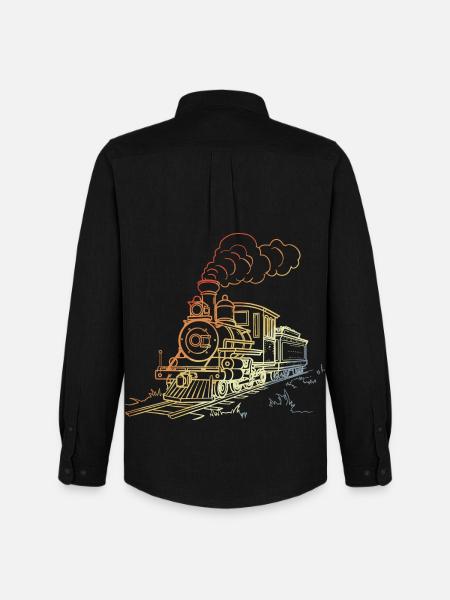 Railway Line Art - Men's Oxford Shirt by Stanley/Stella - black