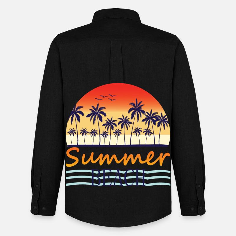 Summer Beach - Männer Oxford Hemd von Stanley/Stella - Schwarz